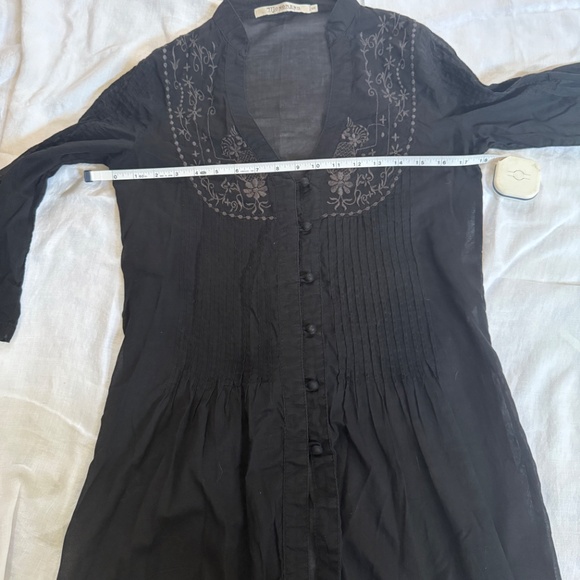 MONORENO Women’s Embroidered Boho Black Tunic Small - Picture 7 of 11